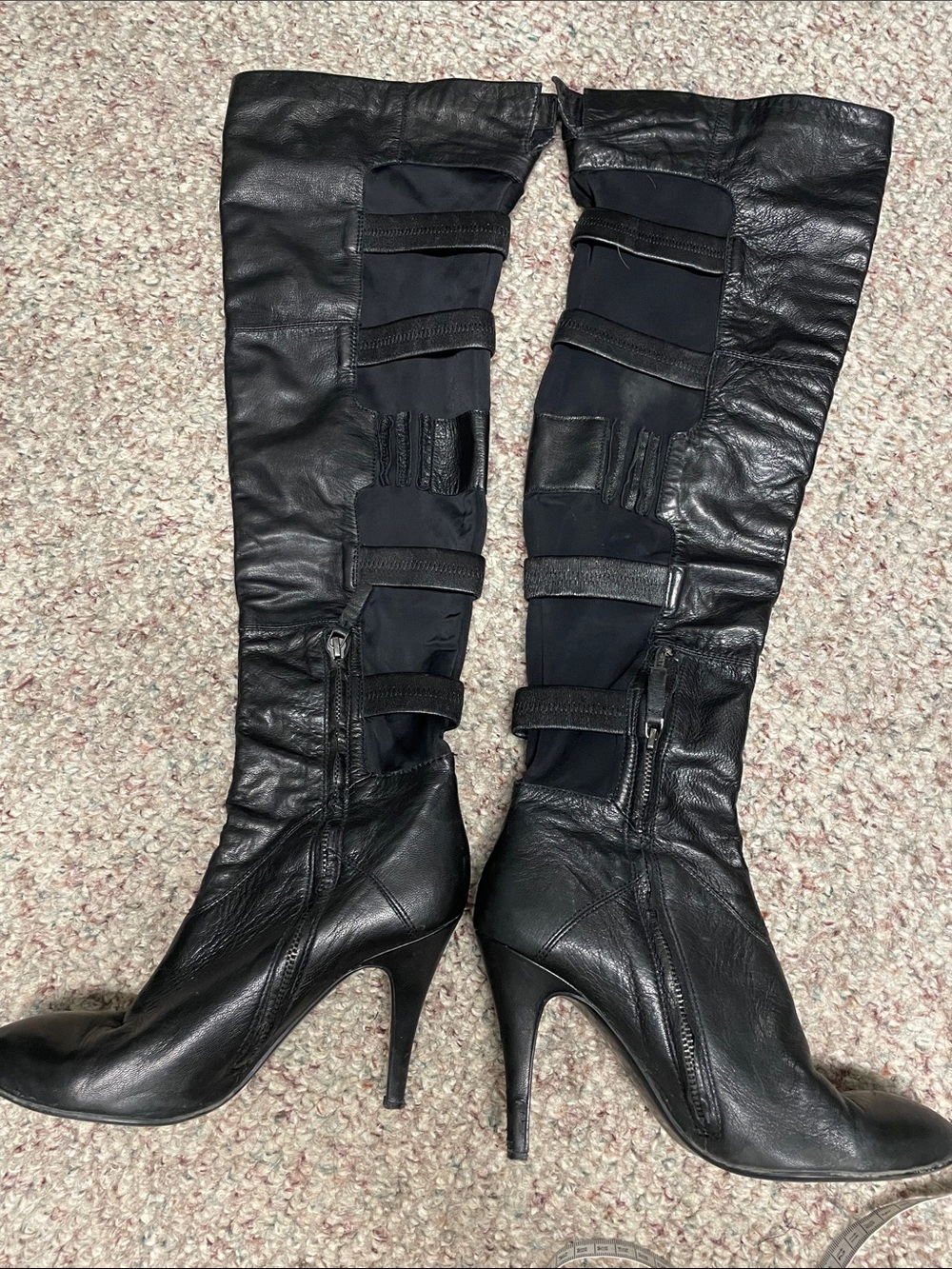 B makowsky thigh high Black Leather High-Heel Knee Boots - Women - Picture 6 of 8